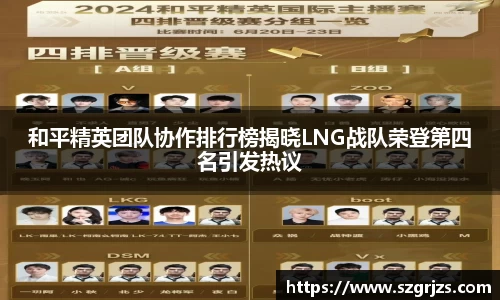 和平精英团队协作排行榜揭晓LNG战队荣登第四名引发热议